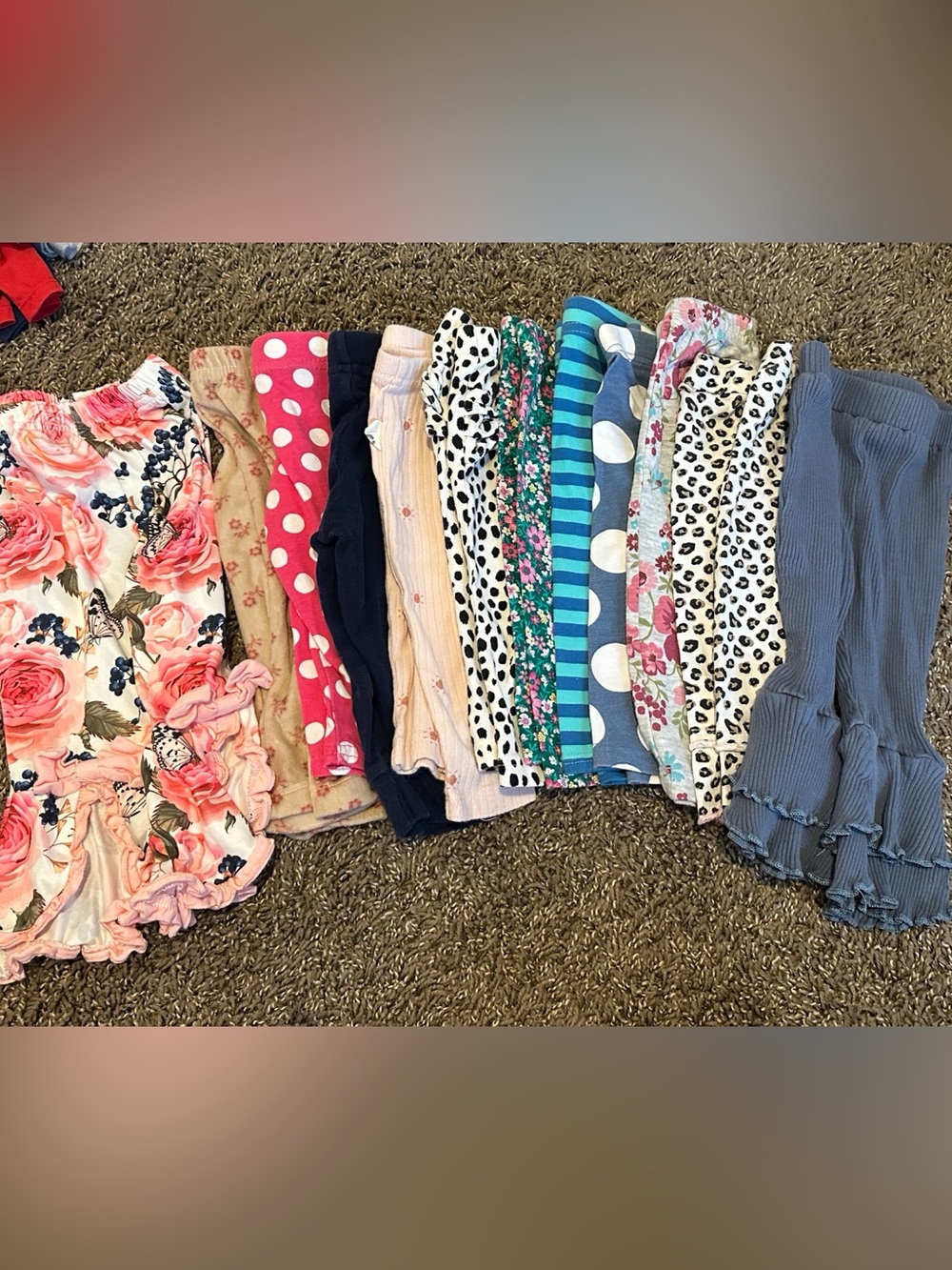 Kids Patterned Leggings - Assorted Pink, Blue, Navy, Cream